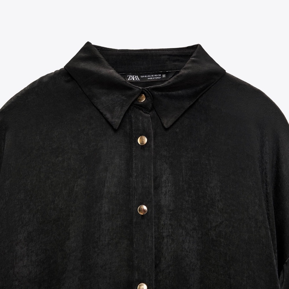 Zara Satin Shirt Dress - Picture 9 of 9